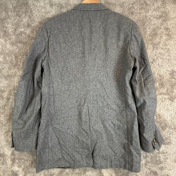 Stanley Blacker Jordan Marsh Gray Wool Blazer Sport Coat Jacket Gold Buttons - Picture 2 of 16